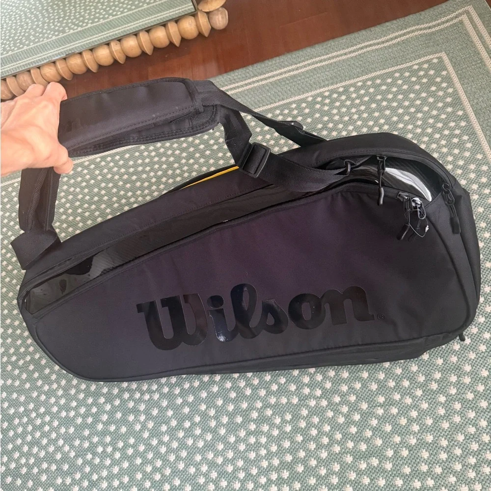 Wilson Black Men's Racket Carry Bag with Shoulder Strap NWOT